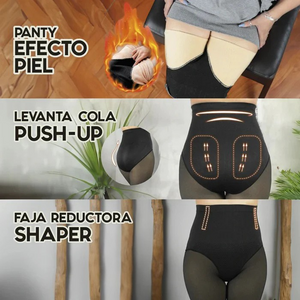 VELVETSKIN® - Panty efecto piel con faja y polar