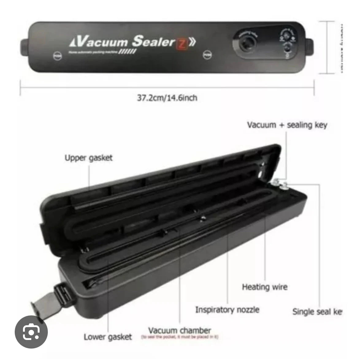 VACUUM SEALER®️ - Máquina selladora de bolsas al vacío premium + Rollo de Bolsas de 5 metros