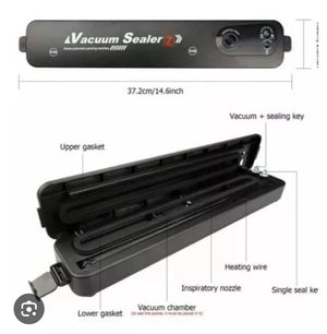 VACUUM SEALER®️ - Máquina selladora de bolsas al vacío premium + Rollo de Bolsas de 5 metros